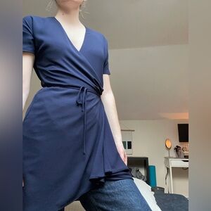 Babaton Navy Wrap Dress